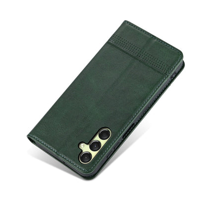 For Samsung Galaxy A16 5G AZNS Magnetic Calf Texture Flip Leather Phone Case(Dark Green)