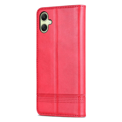 Pour Samsung Galaxy A06 4G AZNS Coque de téléphone en cuir à rabat magnétique texturé veau (rouge)