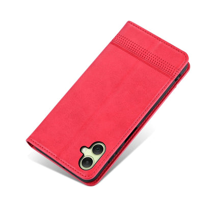 Pour Samsung Galaxy A06 4G AZNS Coque de téléphone en cuir à rabat magnétique texturé veau (rouge)