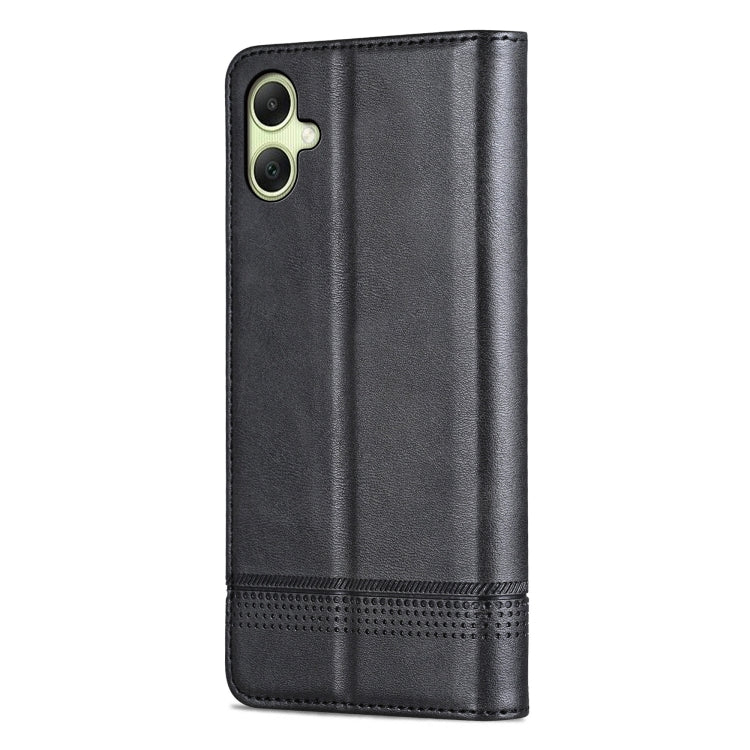 For Samsung Galaxy A06 4G AZNS Magnetic Calf Texture Flip Leather Phone Case(Black)