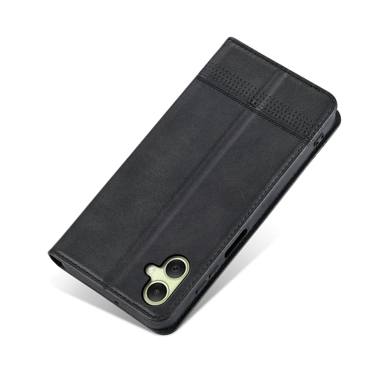For Samsung Galaxy A06 4G AZNS Magnetic Calf Texture Flip Leather Phone Case(Black)