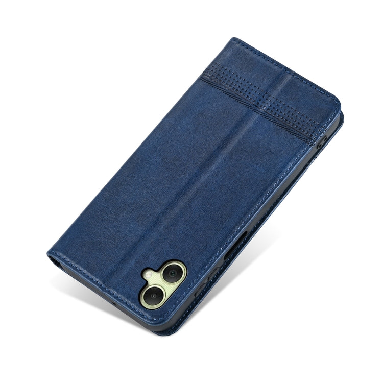 For Samsung Galaxy A06 4G AZNS Magnetic Calf Texture Flip Leather Phone Case(Dark Blue)
