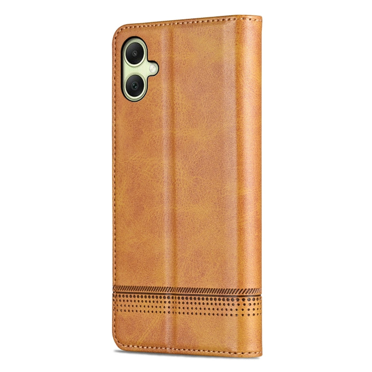 For Samsung Galaxy A06 4G AZNS Magnetic Calf Texture Flip Leather Phone Case(Light Brown)