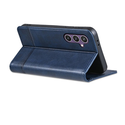 For Samsung Galaxy A36 5G AZNS Magnetic Calf Texture Flip Leather Phone Case(Dark Blue)