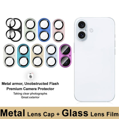 For iPhone 16 / 16 Plus IMAK Metal Armor Premium Camera Protector Film(Yellow)