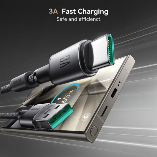 JOYROOM S-A50 3A 480Mbps Fast Charging Data Cable, USB-A to Type-C Cable, Length: 1.2m(Dark Gray)