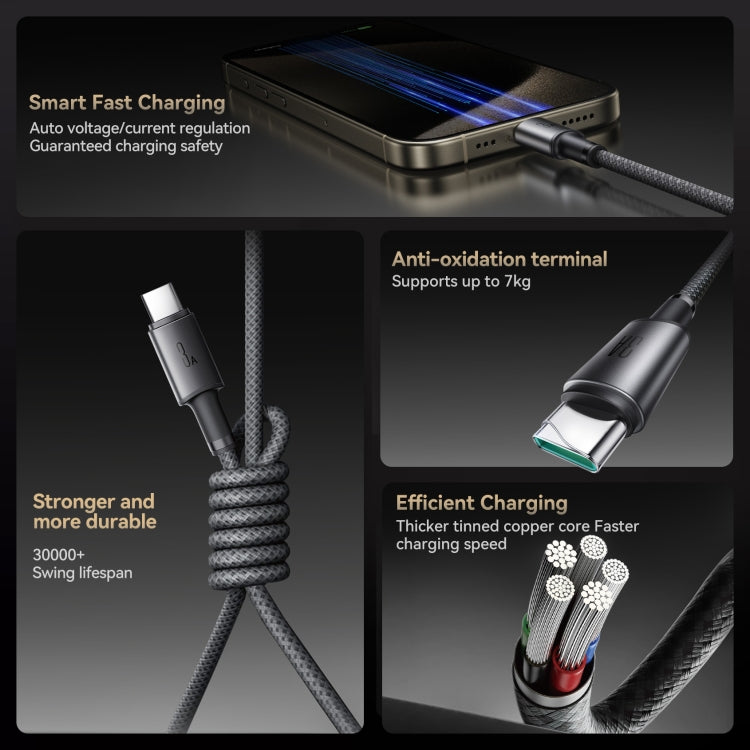 JOYROOM S-A50 3A 480Mbps Fast Charging Data Cable, USB-A to Type-C Cable, Length: 1.2m(Dark Gray)