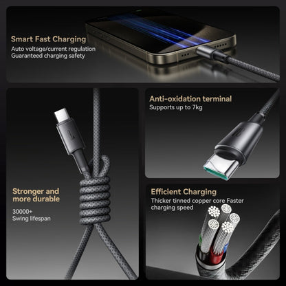 JOYROOM S-A50 3A 480Mbps Fast Charging Data Cable, USB-A to Type-C Cable, Length: 1.2m(Dark Gray)