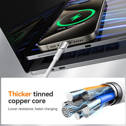 JOYROOM S-A51 Cutting-Edge Series 3A Fast Charging Data Cable, Type-C to Type-C Cable, Length: 1.2m(Light Gray)