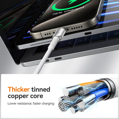 JOYROOM S-A51 Cutting-Edge Series 3A Fast Charging Data Cable, Type-C to 8 Pin Cable, Length: 1.2m(Light Gray)