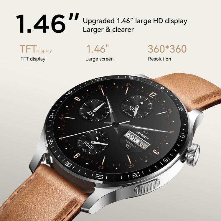 JOYROOM JR-FC2 Pro Classic Series Smart Watch, 1.46 inch Screen, Support BT Call / Heart Rate / Blood Oxygen(Moonlight Silver)