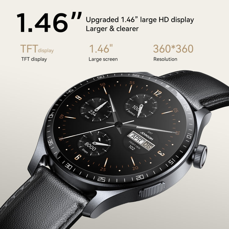 JOYROOM JR-FC2 Pro Classic Series Smart Watch, 1.46 inch Screen, Support BT Call / Heart Rate / Blood Oxygen(Space Grey)