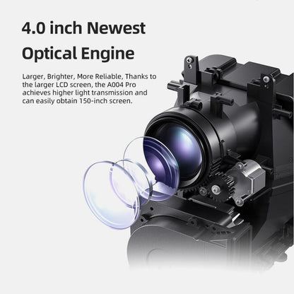 AUN A004 Pro 1920 x 1080P 9000Lumen Android 9.0 Portable LCD Projector, US Plug(White)