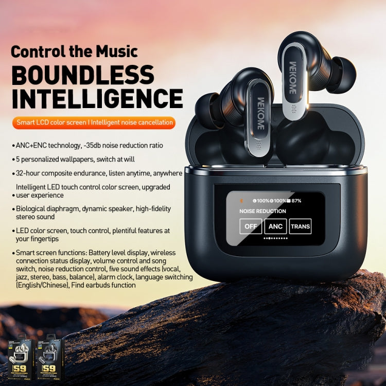 WK Beluga S9 Smart Color Screen True Wireless Noise Reduction Bluetooth Earphone(Gold)