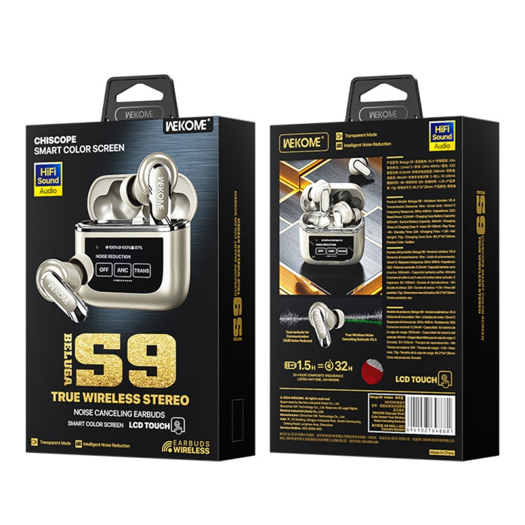 WK Beluga S9 Smart Color Screen True Wireless Noise Reduction Bluetooth Earphone(Gold)