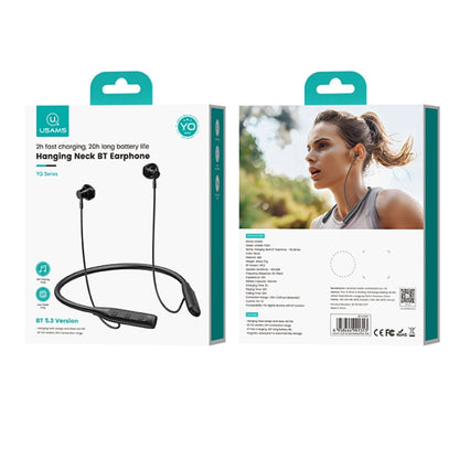 USAMS YQ24 YQ Series BT5.3 Neck-mounted Sports Bluetooth Earphone(Black)