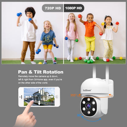 SriHome SH061 2MP 2.4G WiFi AI Humanoid Tracking Infrared Night Vision Camera(US Plug)