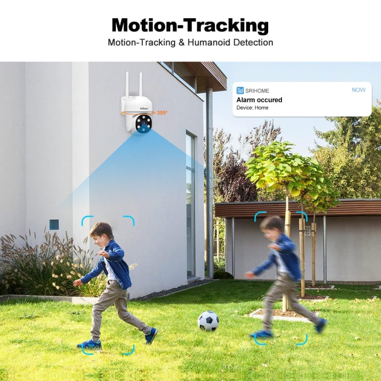 SriHome SH061 2MP 2.4G WiFi AI Humanoid Tracking Infrared Night Vision Camera(US Plug)