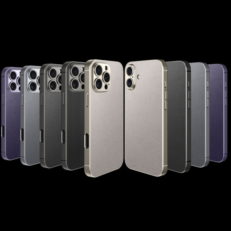 For iPhone 16 Pro Max GKK Metal Paint Skin Feel Leather Full Coverage Phone Case(Black)