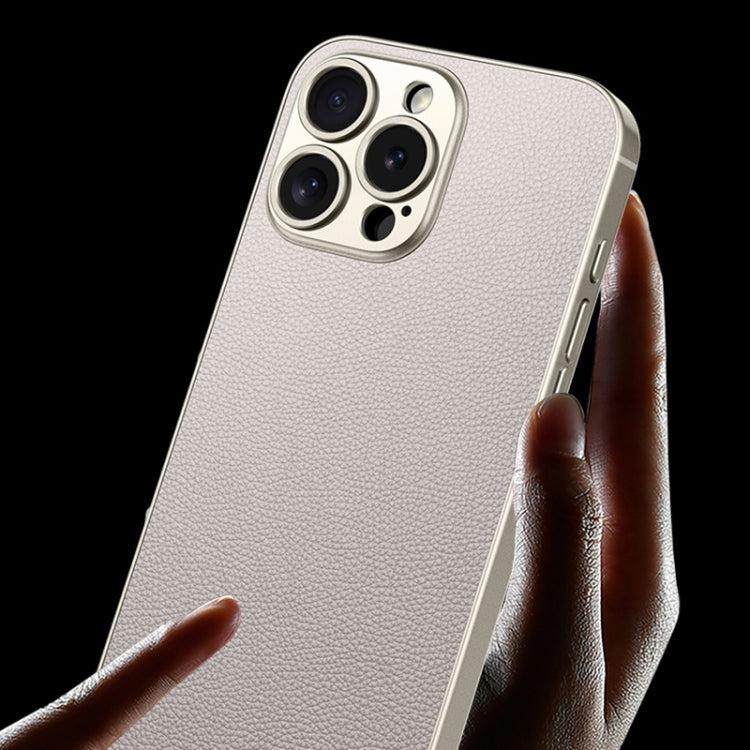 For iPhone 16 Pro Max GKK Metal Paint Skin Feel Leather Full Coverage Phone Case(Black)