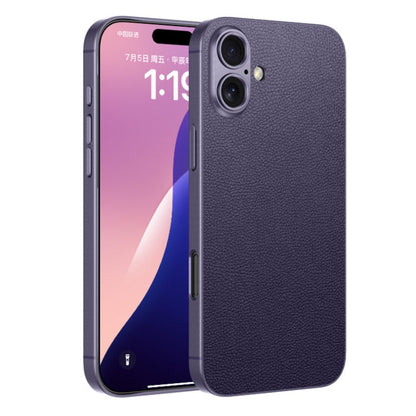 Pour iPhone 16 Plus Étui de téléphone GKK en Cuir Sensation Peau avec Peinture Métallique et Couverture Complète (Violet)