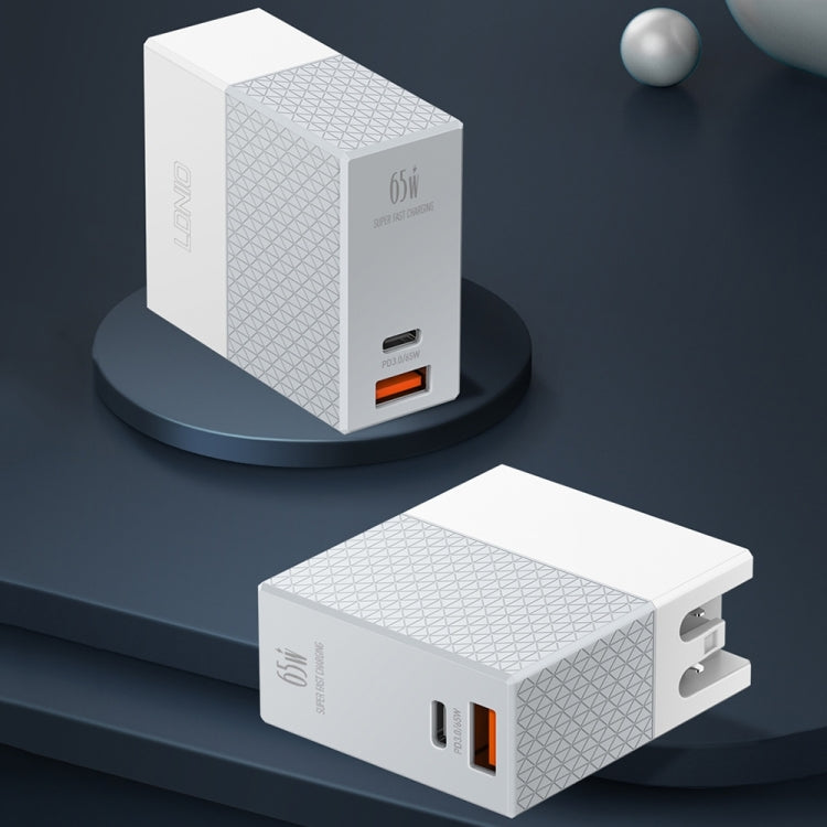 Chargeur de voyage USB LDNIO A2620C PD3.0 65W avec câble Type-C vers Type-C, prise britannique