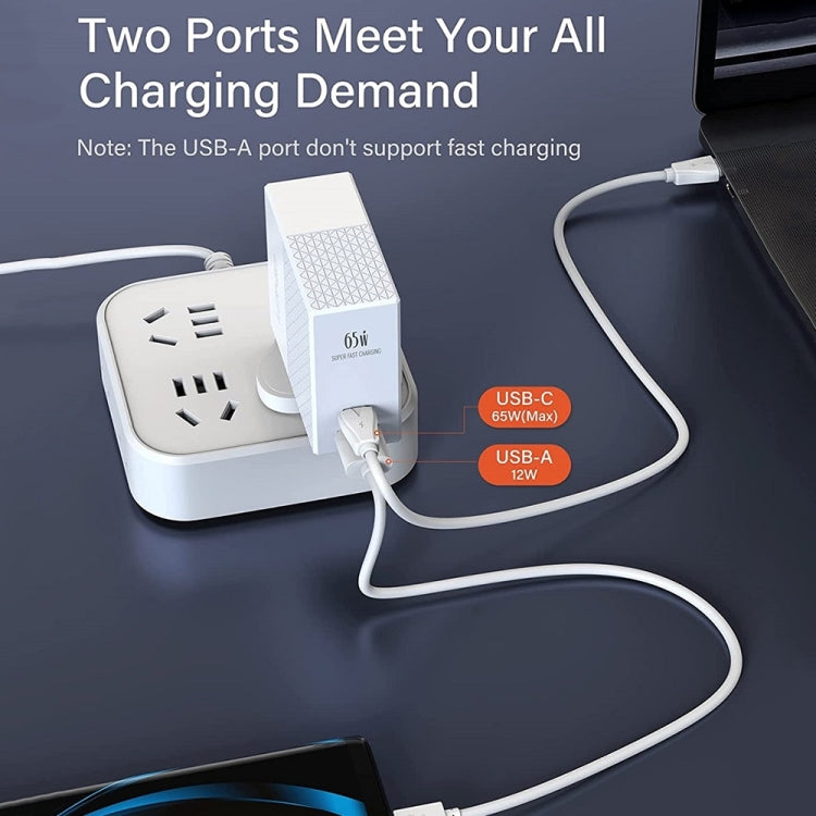 Chargeur de voyage USB LDNIO A2620C PD3.0 65W avec câble Type-C vers Type-C, prise britannique