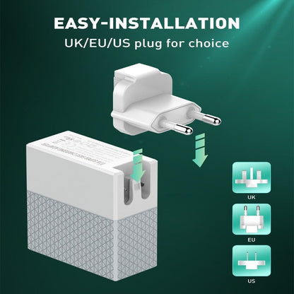 Chargeur de voyage USB LDNIO A2620C PD3.0 65W avec câble Type-C vers Type-C, prise britannique