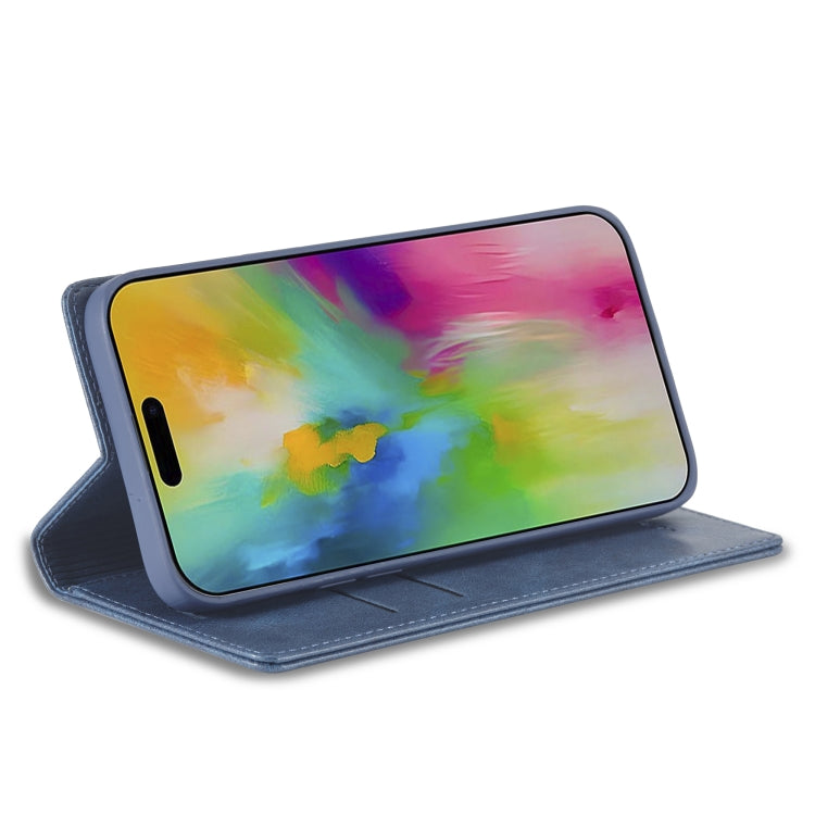 For iPhone 16 Pro Max LC.IMEEKE RFID Anti-theft Leather Phone Case(Blue)