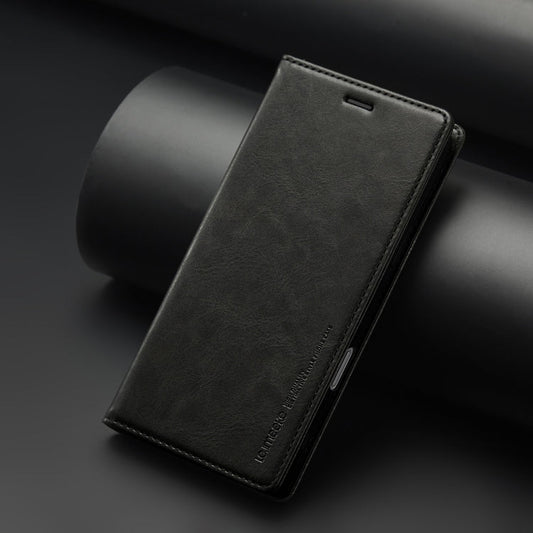 For iPhone 16 Pro LC.IMEEKE RFID Anti-theft Leather Phone Case(Black)