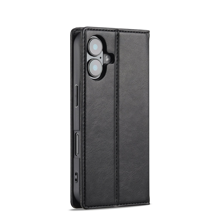 Pour iPhone 16 Plus LC.IMEEKE Étui en cuir avec protection RFID (Noir)