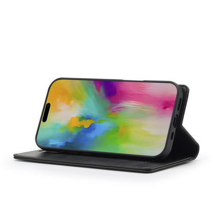 Pour iPhone 16 Plus LC.IMEEKE Étui en cuir avec protection RFID (Noir)