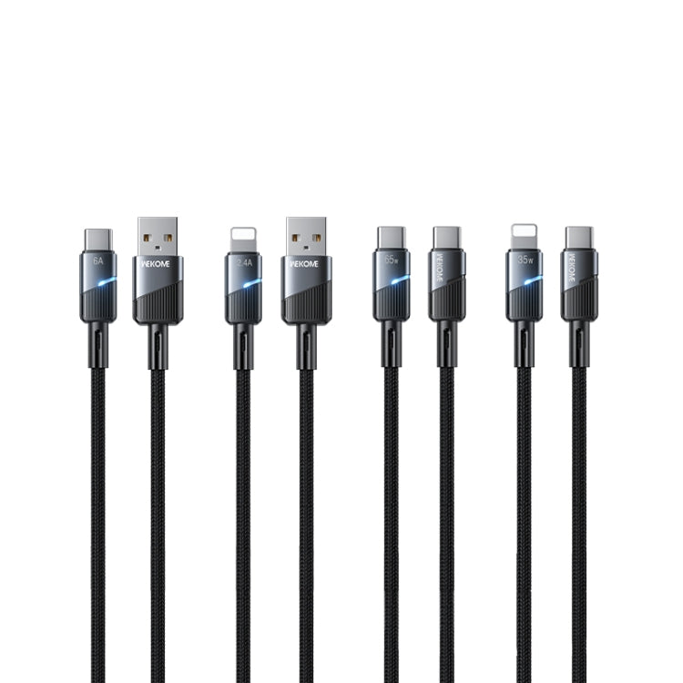 WK WDC-36a Intelligent Power-off 1m 6A USB to Type-C Fast Charging Data Cable(Black)