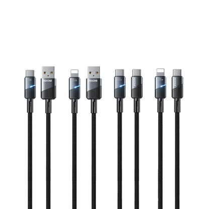 WK WDC-36a Intelligent Power-off 1m 6A USB to Type-C Fast Charging Data Cable(Black)