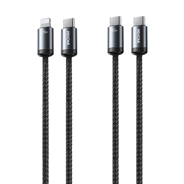 WK WDC-35 Raython Gen2 1m PD65W Type-C to Type-C Fast Charging Data Cable(Black)