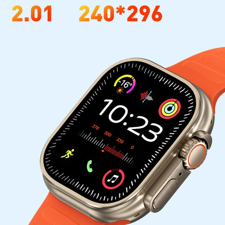 Montre intelligente WK WH-02 Traveler 2,01 pouces prenant en charge la surveillance de l'oxygène sanguin (Orange)