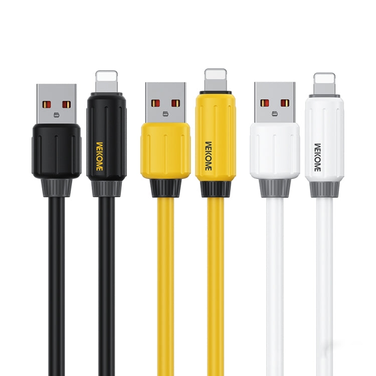 Câble de données de charge rapide WK WDC-27i en silicone véritable élastique 1m 12W USB vers 8 broches (Noir)