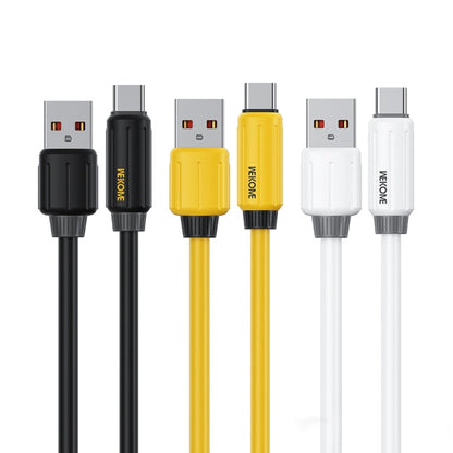 WK WDC-27a Elastic Genuine Silicone 1m 66W USB to Type-C Fast Charging Data Cable(Yellow)