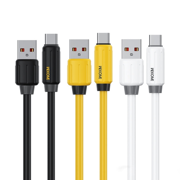 WK WDC-27a Elastic Genuine Silicone 1m 66W USB to Type-C Fast Charging Data Cable(White)