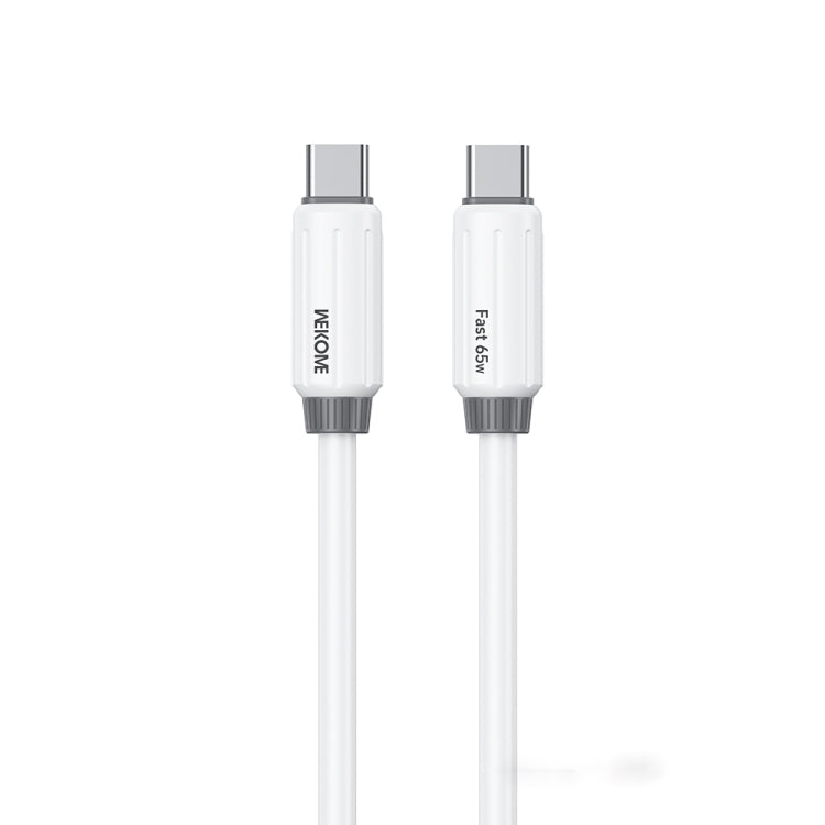 WK WDC-28 Elastic Genuine Silicone 1m PD65W Type-C to Type-C Fast Charging Data Cable(White)