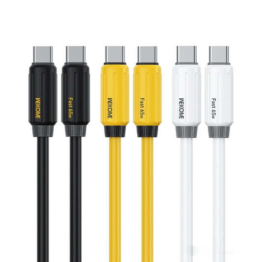WK WDC-28 Elastic Genuine Silicone 1m PD65W Type-C to Type-C Fast Charging Data Cable(White)