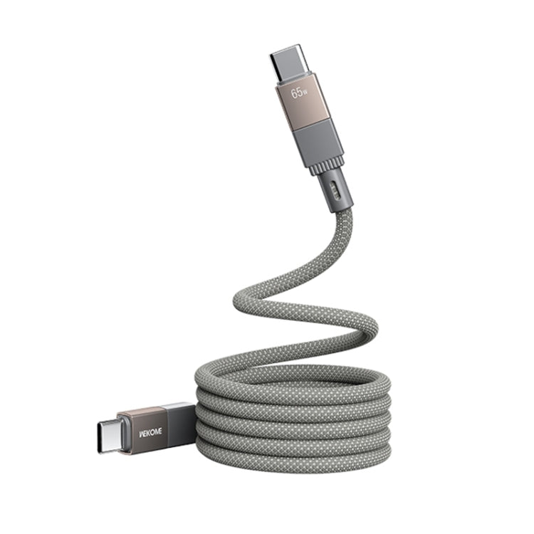 WK WDC-46 Magneto Series 1m 65W Type-C to Type-C Fast Charging Magnetic Data Cable(Grey)