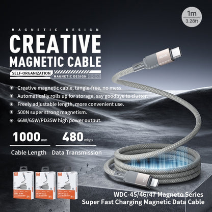 WK WDC-46 Magneto Series 1m 65W Type-C to Type-C Fast Charging Magnetic Data Cable(Grey)