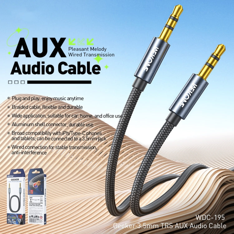 WK WDC-195 1m Geeker 3.5mm TRS AUX Audio Cable(Tarnish)