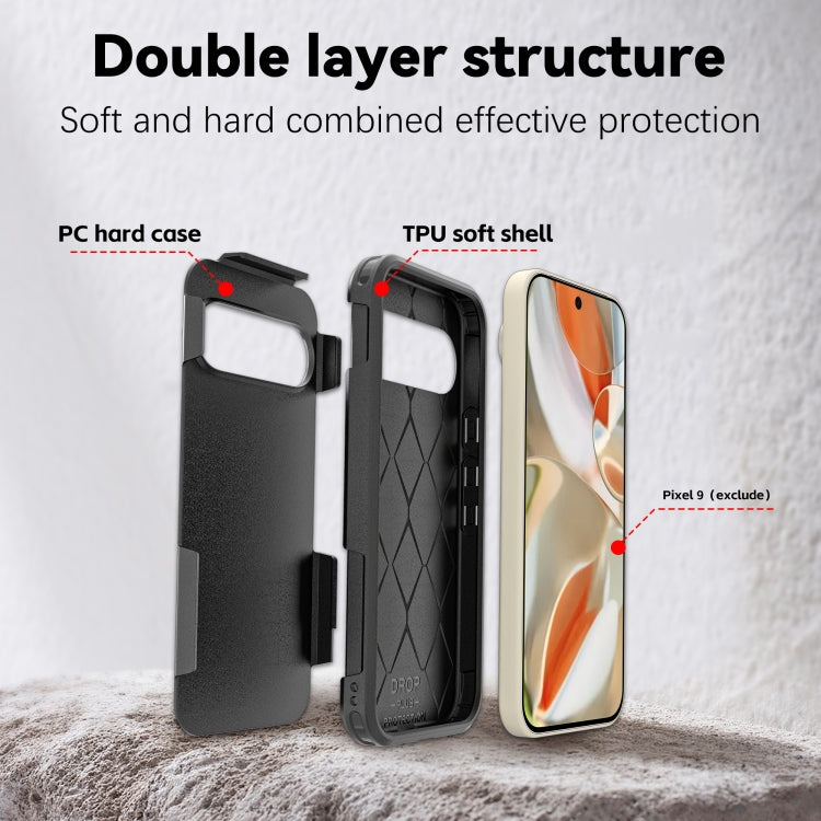 Pour étui de téléphone en TPU hybride PC RedPepper Armor pour Google Pixel 9 (noir)