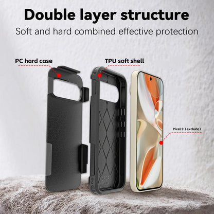Pour étui de téléphone en TPU hybride PC RedPepper Armor pour Google Pixel 9 (noir)