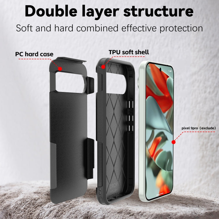 Pour l'étui de téléphone Google Pixel 9 Pro XL RedPepper Armor PC Hybride TPU (Noir)
