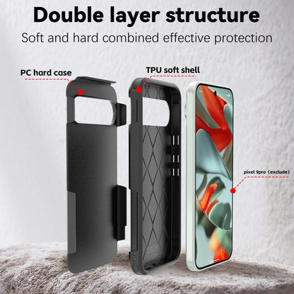 Pour l'étui de téléphone Google Pixel 9 Pro XL RedPepper Armor PC Hybride TPU (Noir)