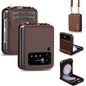For Samsung Galaxy Z Flip3 5G LC.IMEEKE L1 Series Frosted Fine Texture PU Phone Case with Lanyard(Brown)