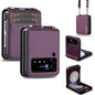 Pour Samsung Galaxy Z Flip3 5G LC.IMEEKE L1 Series Coque de téléphone en PU givré à texture fine avec cordon (violet)
